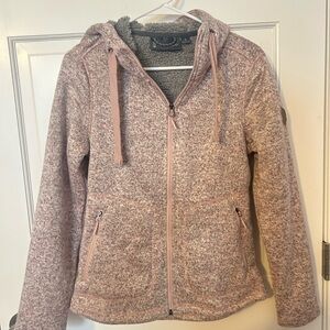 Free Country Women's Hooded Zip Teddy Jacket - Blush Mix